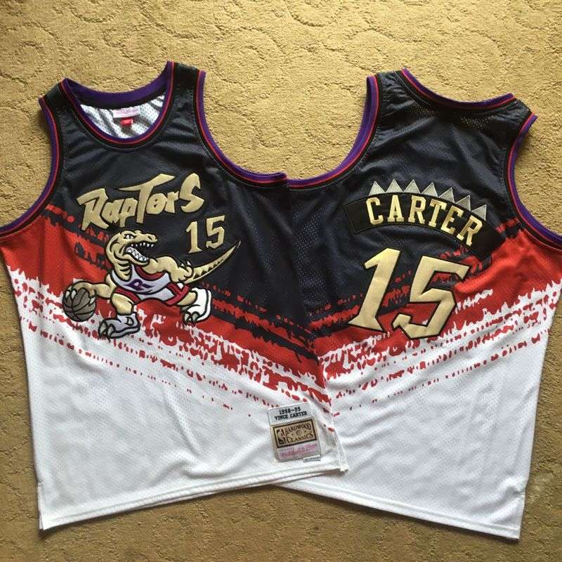 Toronto Raptors 1998/99 CARTER #15 Black White Classics Basketball Jersey (Closely Stitched)