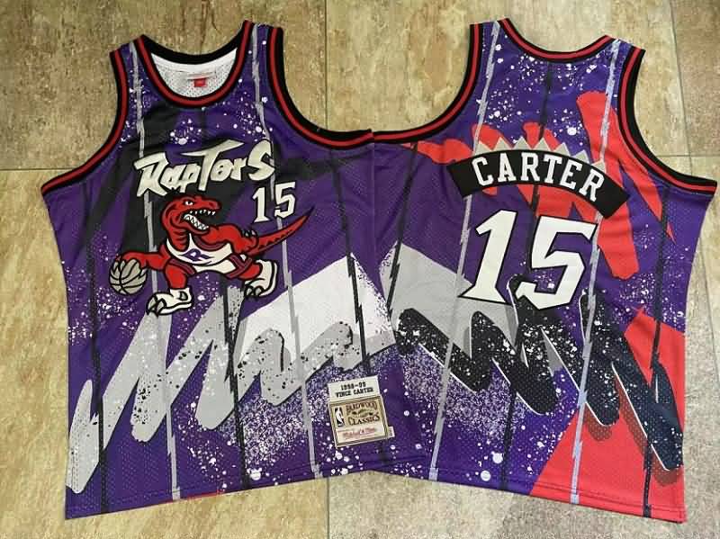 Toronto Raptors 1998/99 CARTER #15 Purple Classics Basketball Jersey 02 (Closely Stitched)