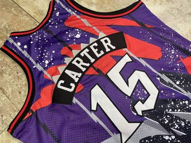 Toronto Raptors 1998/99 CARTER #15 Purple Classics Basketball Jersey 02 (Closely Stitched)