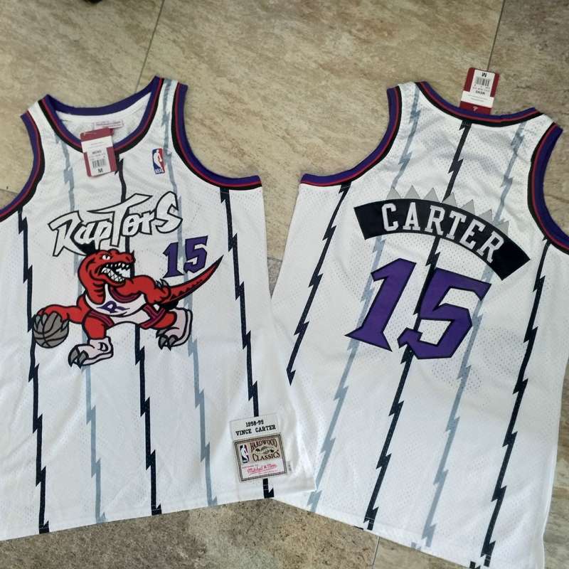 Toronto Raptors 1998/99 CARTER #15 White Classics Basketball Jersey (Closely Stitched)
