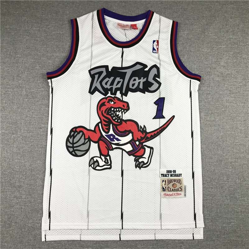 Toronto Raptors 1998/99 MCGRADY #1 White Classics Basketball Jersey (Stitched)