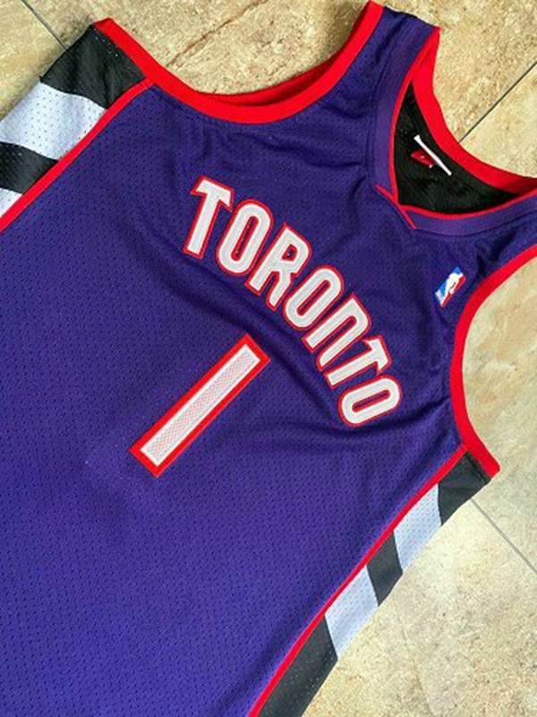 Toronto Raptors 1999/00 MCGRADY #1 Purple Black Classics Basketball Jersey (Closely Stitched)