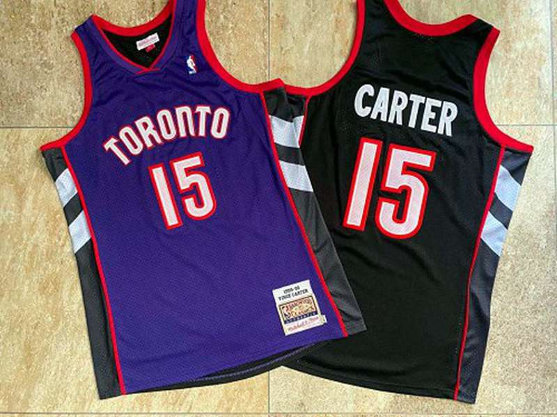 Toronto Raptors 1999/00 CARTER #15 Purple Black Classics Basketball Jersey (Closely Stitched)