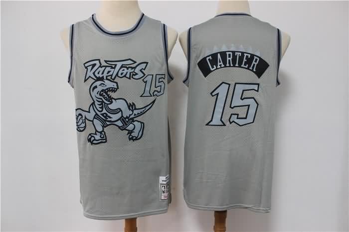 Toronto Raptors CARTER #15 Grey Classics Basketball Jersey (Stitched)