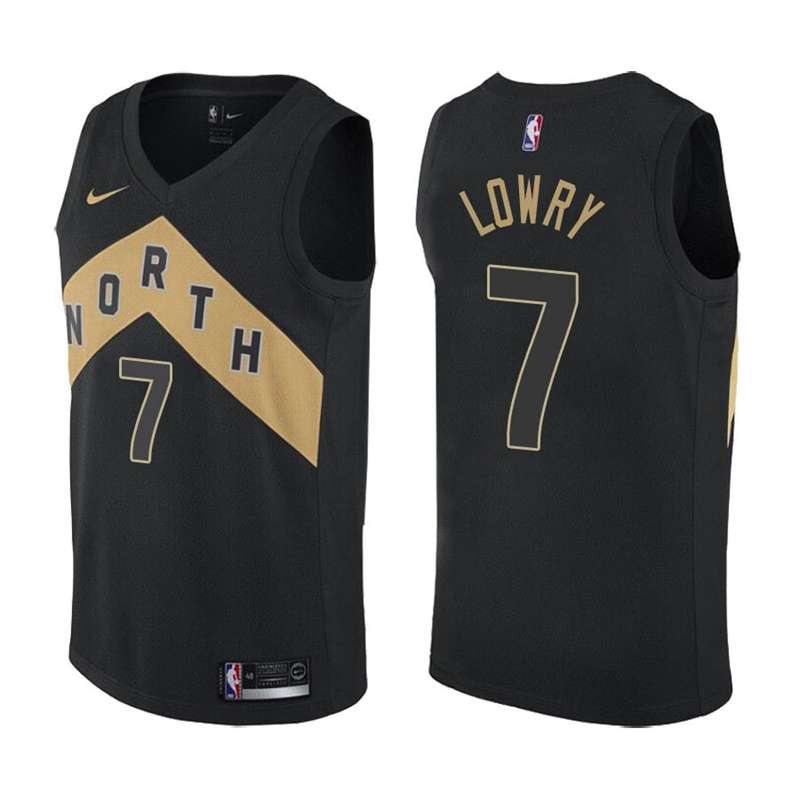 Toronto Raptors LOWRY #7 Black City Basketball Jersey (Stitched)