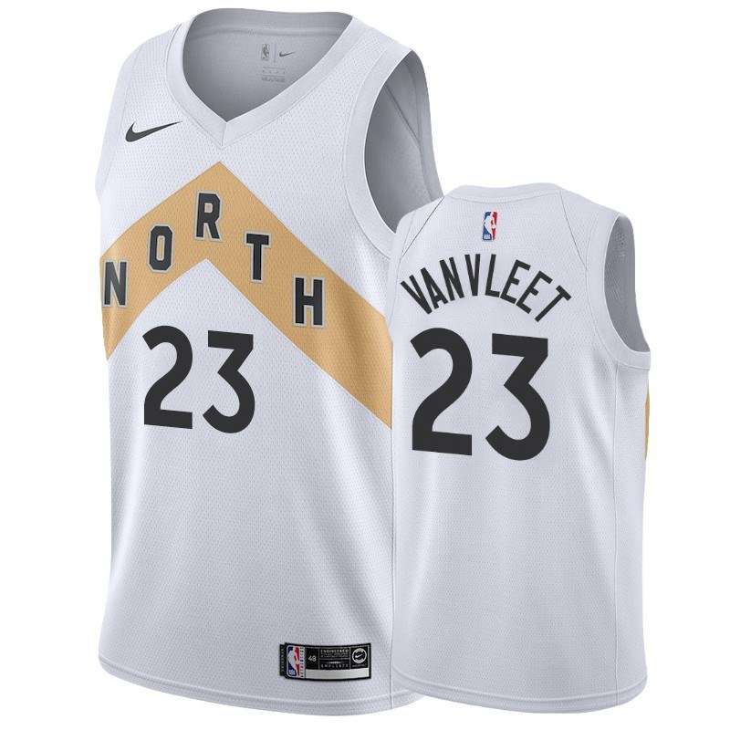 Toronto Raptors VANVLEET #23 White City Basketball Jersey (Stitched)