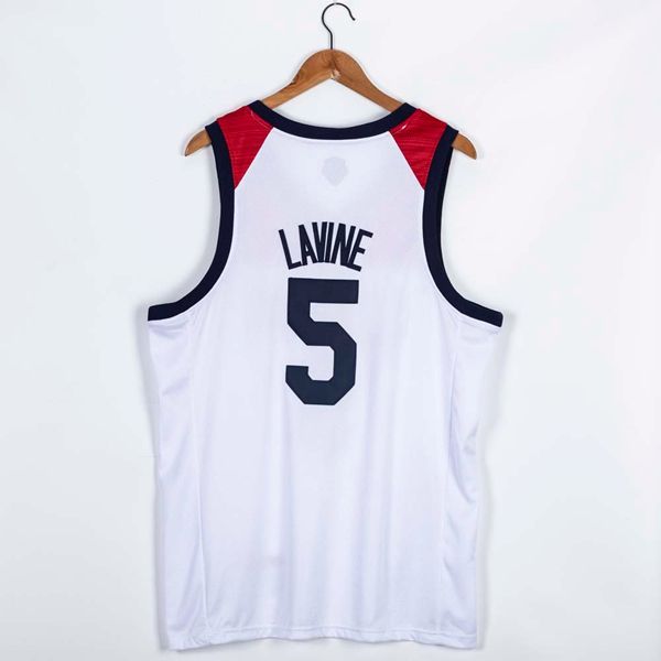 USA 2021 LAVINE #5 White Basketball Jersey (Stitched)