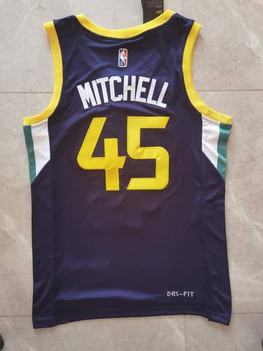 21/22 Utah Jazz #45 MITCHELL Dark Blue Basketball Jersey (Stitched)