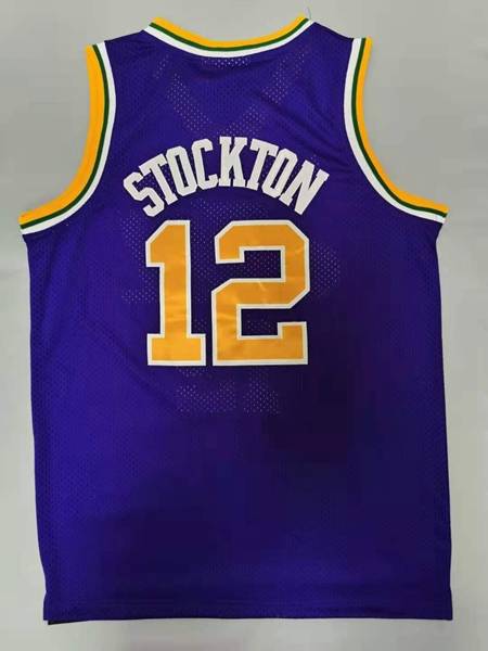 Utah Jazz 1991/92 STOCKTON #12 Purple Classics Basketball Jersey (Stitched)