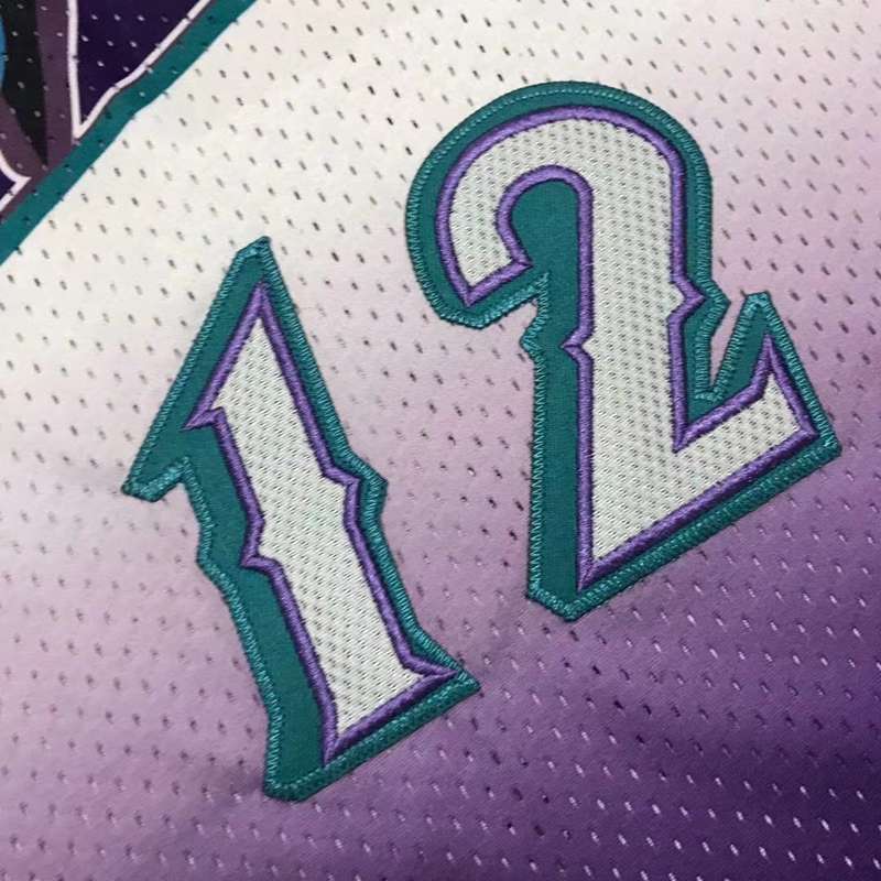 Utah Jazz 1996/97 STOCKTON #12 Purple White Classics Basketball Jersey (Closely Stitched)