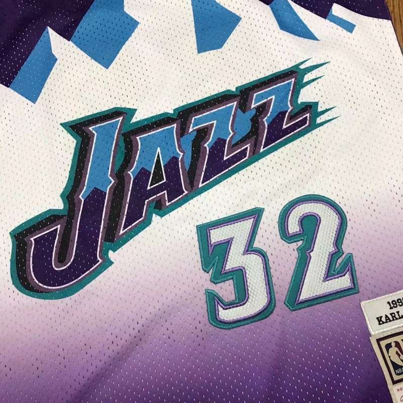 Utah Jazz 1996/97 MALONE #32 Purple White Classics Basketball Jersey (Closely Stitched)