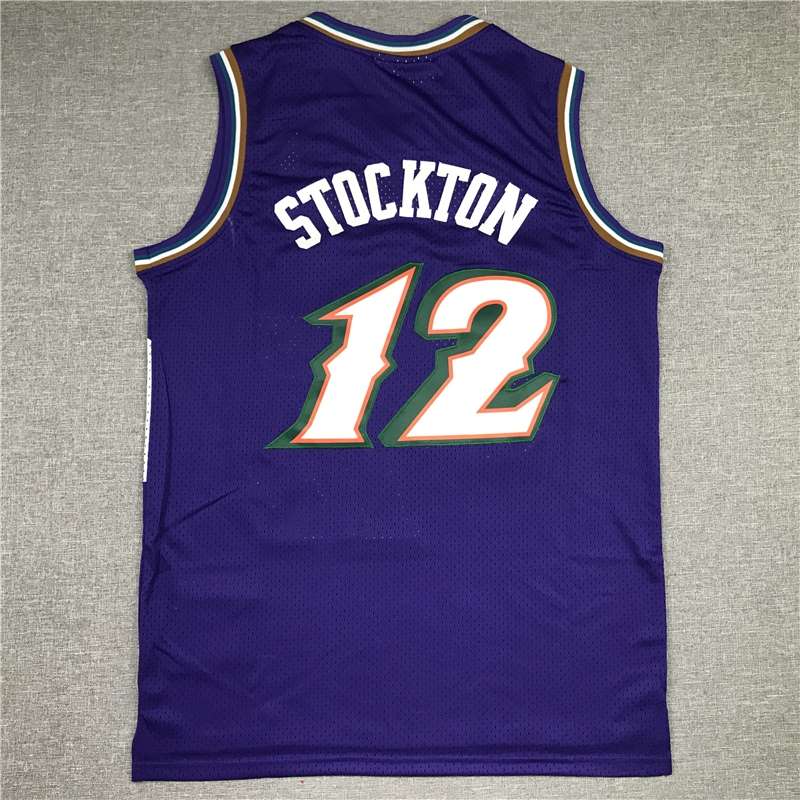 Utah Jazz 1996/97 STOCKTON #12 Purple Classics Basketball Jersey (Stitched)