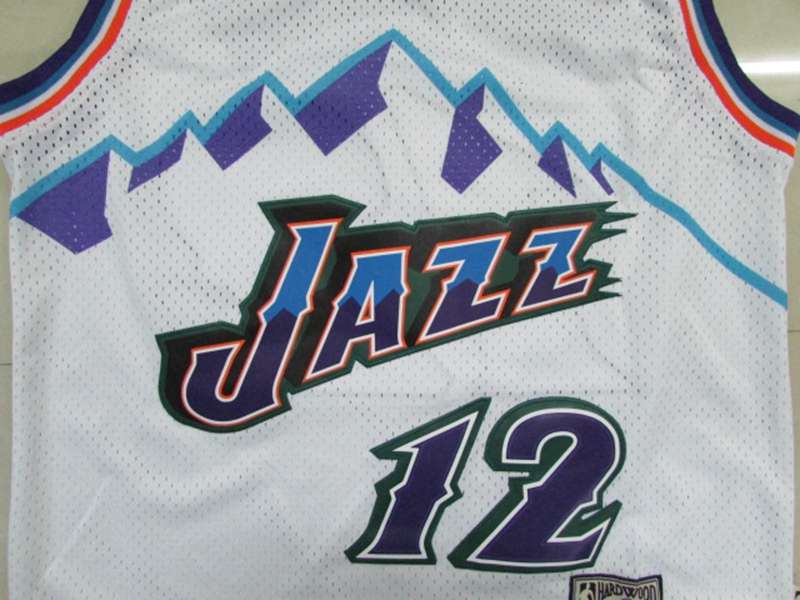 Utah Jazz STOCKTON #12 White Classics Basketball Jersey (Stitched)