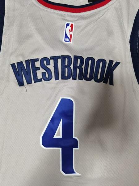 Washington Wizards 20/21 WESTBROOK #4 Grey Basketball Jersey (Stitched)