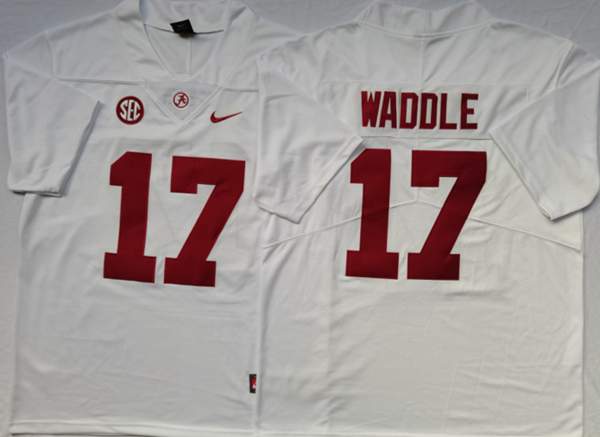 Alabama Crimson Tide WADDLE #17 White NCAA Football Jersey