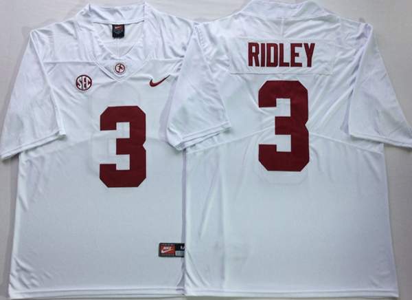 Alabama Crimson Tide RIDLEY #3 White NCAA Football Jersey