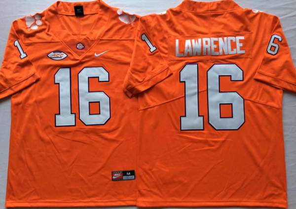 Clemson Tigers LAWRENCE #16 Orange NCAA Football Jersey