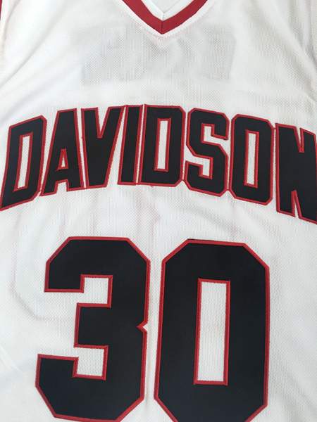 Davidson Wildcats CURRY #30 White NCAA Basketball Jersey