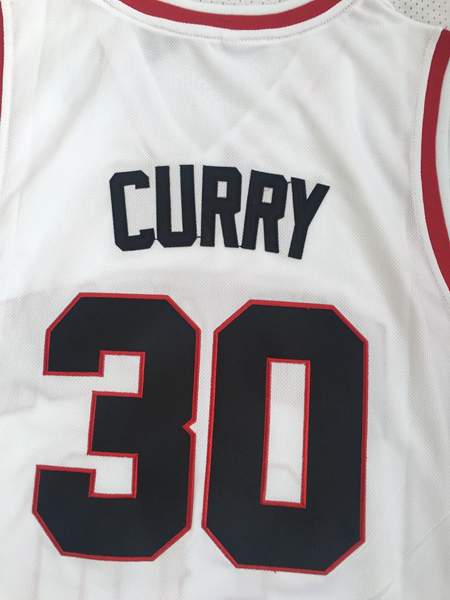 Davidson Wildcats CURRY #30 White NCAA Basketball Jersey