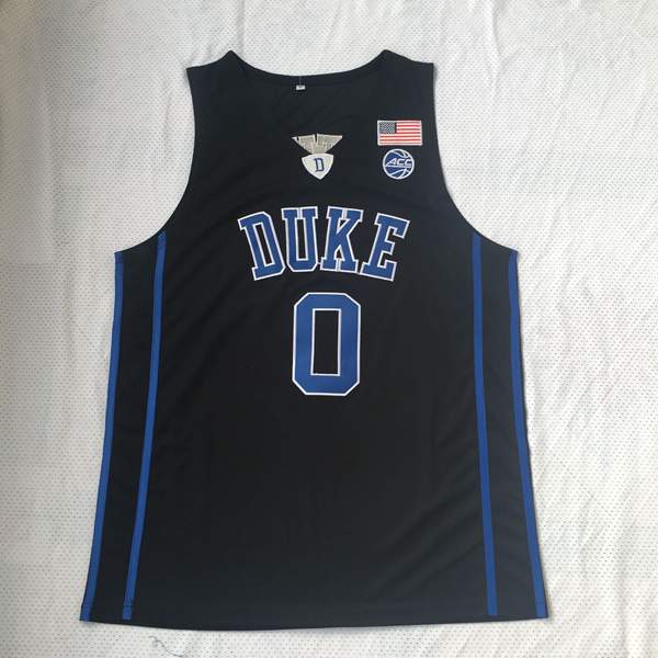 Duke Blue Devils DUKE #0 Black NCAA Basketball Jersey 02