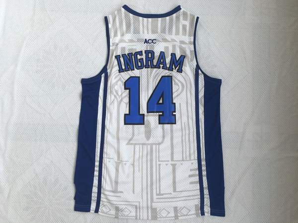 Duke Blue Devils INGRAM #14 White NCAA Basketball Jersey