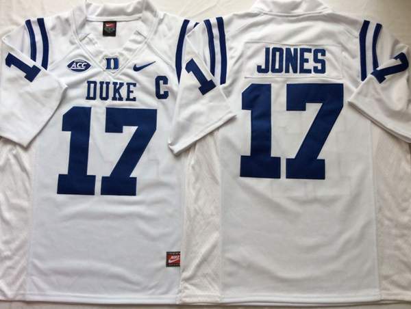 Duke Blue Devils JONES #17 White NCAA Football Jersey