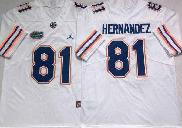 Florida Gators HERNANDEZ #81 White NCAA Football Jersey