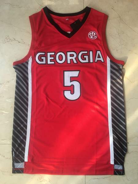 Georgia Bulldogs EDWAROS #5 Red NCAA Basketball Jersey