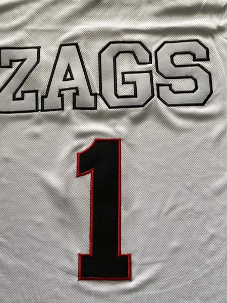 Gonzaga Bulldogs SUGGS #1 White NCAA Basketball Jersey 03