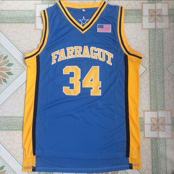Farragut GARNETT #34 Blue Basketball Jersey