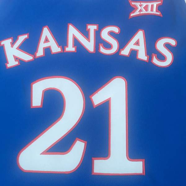 Kansas Jayhawks EMBIID #21 Blue NCAA Basketball Jersey