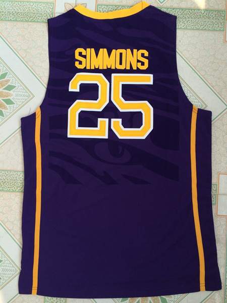 LSU Tigers SIMMONS #25 Purple NCAA Basketball Jersey