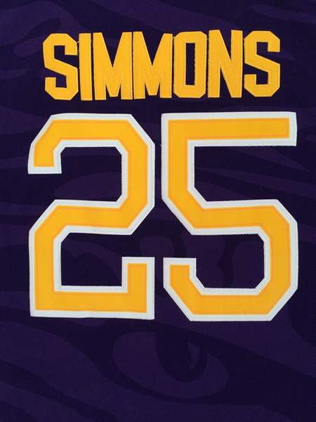 LSU Tigers SIMMONS #25 Purple NCAA Basketball Jersey