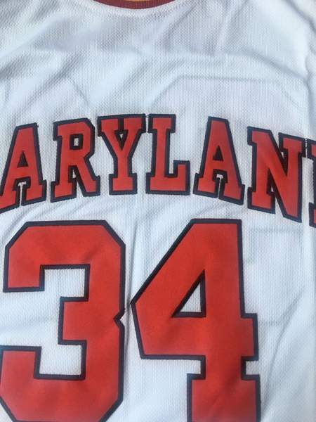 Maryland Terrapins BIAS #34 White NCAA Basketball Jersey