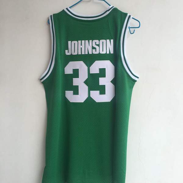 Michigan State Spartans JOHNSON #33 Green NCAA Basketball Jersey 02