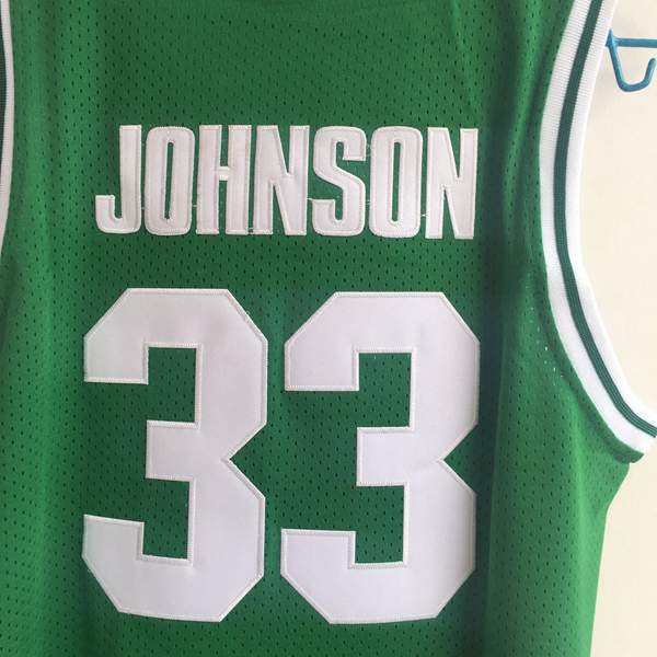 Michigan State Spartans JOHNSON #33 Green NCAA Basketball Jersey 02