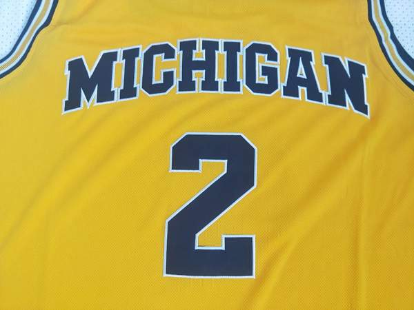 Michigan Wolverines POOLE #2 Yellow NCAA Basketball Jersey