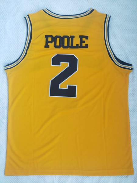 Michigan Wolverines POOLE #2 Yellow NCAA Basketball Jersey