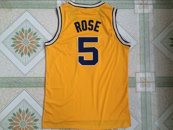 Michigan Wolverines ROSE #5 Yellow NCAA Basketball Jersey