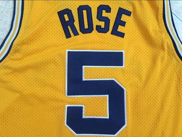 Michigan Wolverines ROSE #5 Yellow NCAA Basketball Jersey