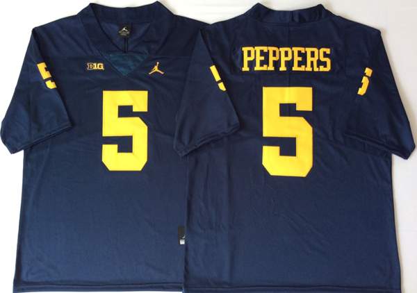 Michigan Wolverines PEPPERS #5 Dark Blue NCAA Football Jersey