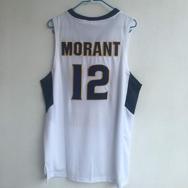 Murray State Racers MORANT #12 White NCAA Basketball Jersey