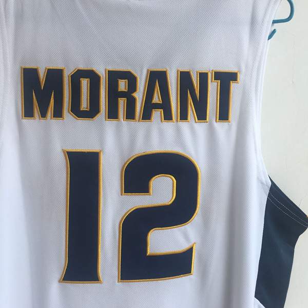 Murray State Racers MORANT #12 White NCAA Basketball Jersey