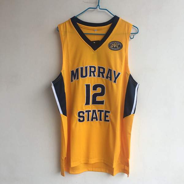 Murray State Racers MORANT #12 Yellow NCAA Basketball Jersey