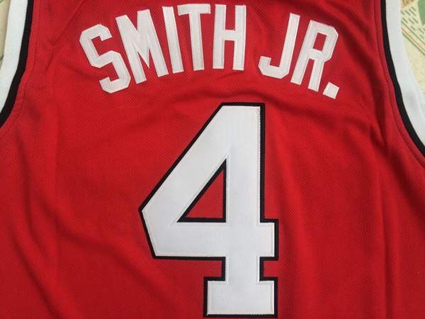 NC State Wolfpack SMITH JR. #4 Red NCAA Basketball Jersey