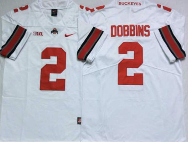 Ohio State Buckeyes DOBBINS #2 White NCAA Football Jersey