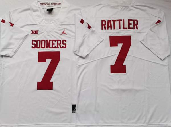 Oklahoma Sooners RATTLER #7 White NCAA Football Jersey