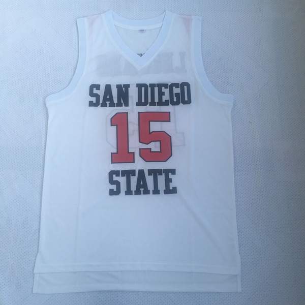 San Diego State Aztecs LEONARD #15 White NCAA Basketball Jersey