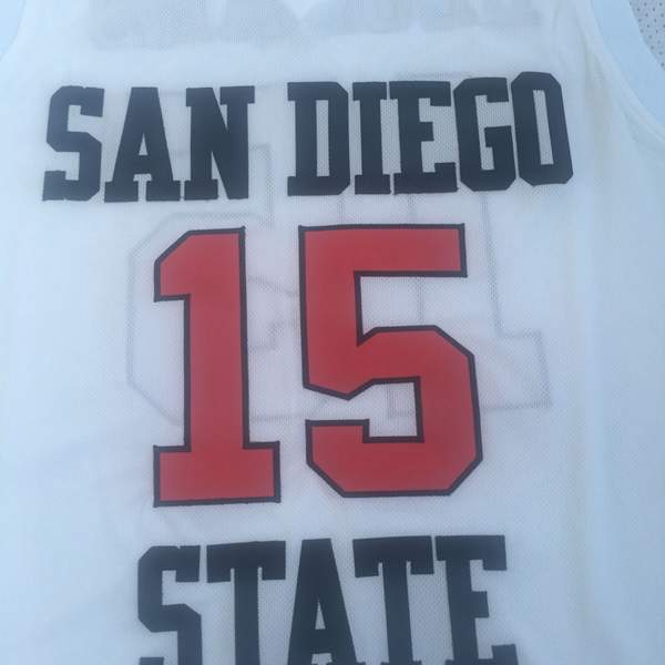 San Diego State Aztecs LEONARD #15 White NCAA Basketball Jersey