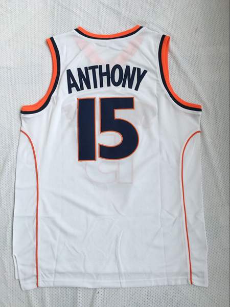 Syracuse Orange ANTHONY #15 White NCAA Basketball Jersey